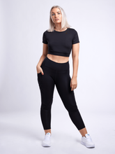 Load image into Gallery viewer, High-Waisted Criss-Cross Training Leggings with Hip Pockets