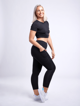 Load image into Gallery viewer, High-Waisted Criss-Cross Training Leggings with Hip Pockets
