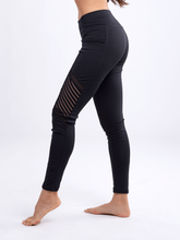 Load image into Gallery viewer, High-Waisted Pilates Leggings with Side Pockets & Mesh Panels