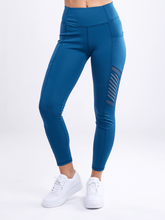 Load image into Gallery viewer, High-Waisted Pilates Leggings with Side Pockets & Mesh Panels