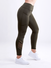 Load image into Gallery viewer, High-Waisted Pilates Leggings with Side Pockets & Mesh Panels