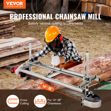 Load image into Gallery viewer, VEVOR Chainsaw Mill, Portable Sawmill 14"-36" Guide Bar, Galvanized Steel Chainsaw Planking Mill with 0.2"-11.81" Cutting Thickness, Wood Lumber Cross Cutting Saw Mill for Builders and Woodworkers