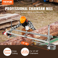 Load image into Gallery viewer, VEVOR Chainsaw Mill, Portable Sawmill 14"-48" Guide Bar, Galvanized Steel Chainsaw Planking Mill with 0.2"-11.81" Cutting Thickness, Wood Lumber Cross Cutting Saw Mill for Builders and Woodworkers
