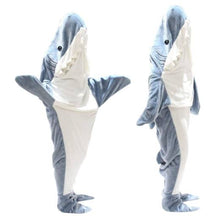 Load image into Gallery viewer, Cartoon Shark Sleeping Bag Pajamas Office Nap Shark Blanket Karakal High Quality Fabric Mermaid Shawl Blanket For Children Adult