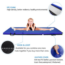 Load image into Gallery viewer, 55"x24"x1.2" Tri-fold Gymnastics Yoga Mat with Hand Buckle