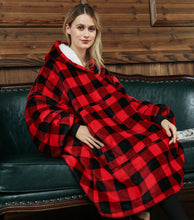 Load image into Gallery viewer, Ovesized Wearable Blanket Hoodie Winter Cute Print Fleece Sleepwaer Warm And Cozy Sofa Homewaer