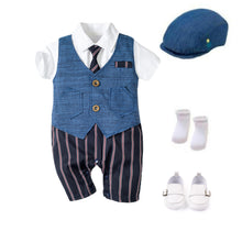 Load image into Gallery viewer, Infant Boy Baby Gentleman Outing Clothes One-Piece Suit Romper