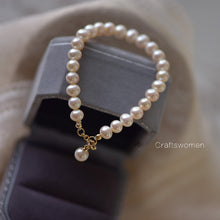 Load image into Gallery viewer, 14K Gold Natural Pearl Bracelet