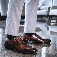 Load image into Gallery viewer, Handmade Men's Top Layer Cowhide Breathable Oxford Shoes