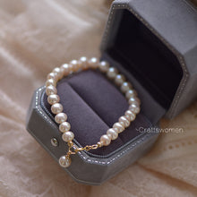 Load image into Gallery viewer, 14K Gold Natural Pearl Bracelet