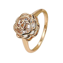 Load image into Gallery viewer, Rose Is A Rose Set of 4 or Rings In 18kt Rose Crystals In White Yellow And Rose Gold Plating
