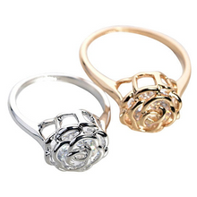 Load image into Gallery viewer, Rose Is A Rose Set of 4 or Rings In 18kt Rose Crystals In White Yellow And Rose Gold Plating
