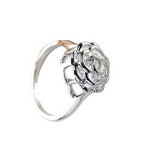 Load image into Gallery viewer, Rose Is A Rose Set of 4 or Rings In 18kt Rose Crystals In White Yellow And Rose Gold Plating
