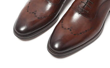 Load image into Gallery viewer, Italian Carved Leather Shoes Handmade Goodyear Leather Shoes