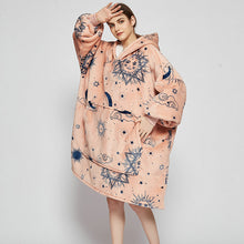 Load image into Gallery viewer, Ovesized Wearable Blanket Hoodie Winter Cute Print Fleece Sleepwaer Warm And Cozy Sofa Homewaer