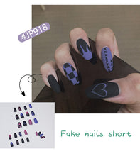 Load image into Gallery viewer, 24pcs/box French Glossy Acrylic Press on Nails Long Coffin Pastel Press on False Nails Stick on Nails Glossy Coffin Flash Fake Nails