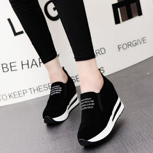 Load image into Gallery viewer, New Flock Increasing Shoes High Heels Lady Casual black Women Sneakers