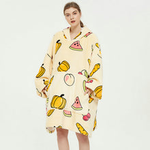 Load image into Gallery viewer, Ovesized Wearable Blanket Hoodie Winter Cute Print Fleece Sleepwaer Warm And Cozy Sofa Homewaer
