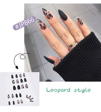 Load image into Gallery viewer, 24pcs/box French Glossy Acrylic Press on Nails Long Coffin Pastel Press on False Nails Stick on Nails Glossy Coffin Flash Fake Nails