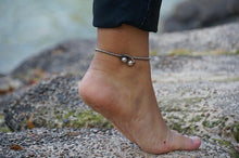 Load image into Gallery viewer, Turquoise Teardrop Bead Boho Silver Anklet