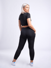 Load image into Gallery viewer, High-Waisted Criss-Cross Training Leggings with Hip Pockets
