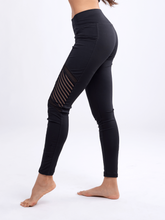 Load image into Gallery viewer, High-Waisted Pilates Leggings with Side Pockets &amp; Mesh Panels
