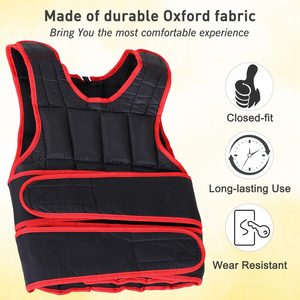 HOMCOM 10kg Men Or Women Waist Trainer Vest Adjustable Weighted w/ 38 Weight Bags  Easy Use Cardio Running Fitness Black Red For Weight Loss Exercise Workout