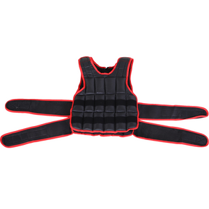 HOMCOM 10kg Men Or Women Waist Trainer Vest Adjustable Weighted w/ 38 Weight Bags  Easy Use Cardio Running Fitness Black Red For Weight Loss Exercise Workout