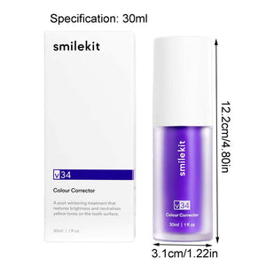 30ml V34 Purple Whitening Toothpaste Remove Stains Reduce Yellowing