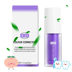 30ml V34 Purple Whitening Toothpaste Remove Stains Reduce Yellowing