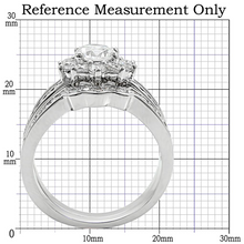 Load image into Gallery viewer, 1W008 - Rhodium Brass Ring with AAA Grade CZ  in Clear
