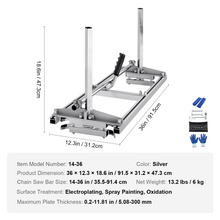 Load image into Gallery viewer, VEVOR Chainsaw Mill, Portable Sawmill 14&quot;-36&quot; Guide Bar, Galvanized Steel Chainsaw Planking Mill with 0.2&quot;-11.81&quot; Cutting Thickness, Wood Lumber Cross Cutting Saw Mill for Builders and Woodworkers
