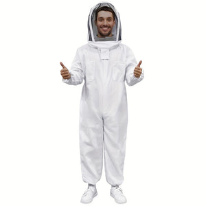 1pc Professional Beekeeping Suit with Ventilated Veil Hood - Perfect for Backyard Professionals & Beginners!