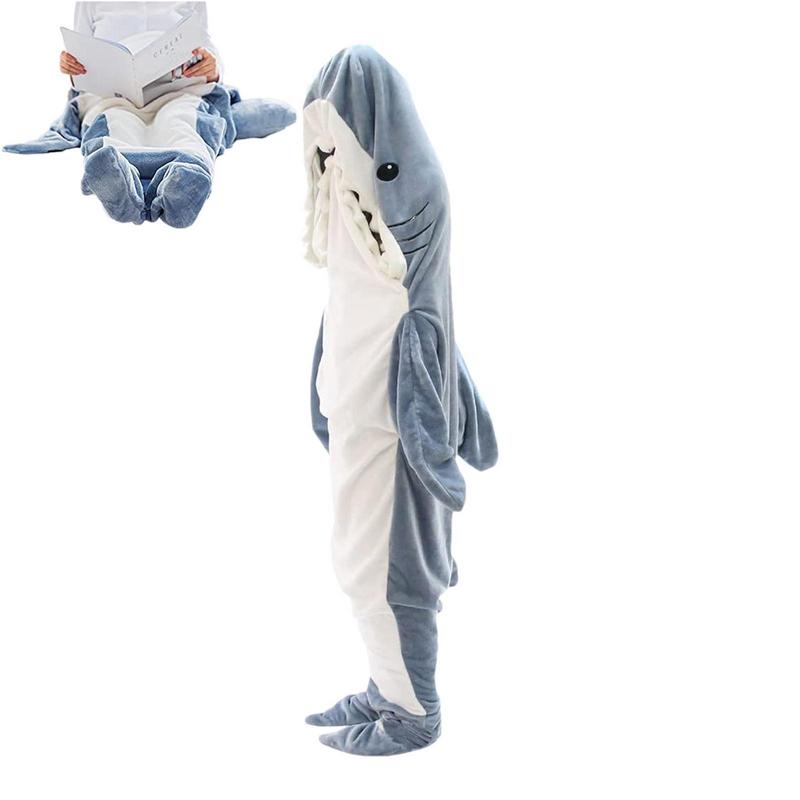 Cartoon Shark Sleeping Bag Pajamas Office Nap Shark Blanket Karakal High Quality Fabric Mermaid Shawl Blanket For Children Adult