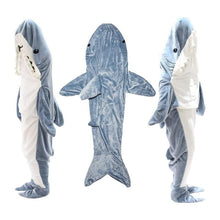 Load image into Gallery viewer, Cartoon Shark Sleeping Bag Pajamas Office Nap Shark Blanket Karakal High Quality Fabric Mermaid Shawl Blanket For Children Adult
