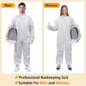 1pc Professional Beekeeping Suit with Ventilated Veil Hood - Perfect for Backyard Professionals & Beginners!