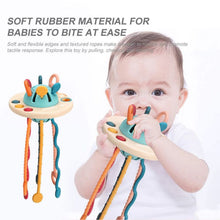 Load image into Gallery viewer, Educational Silicone Ufo Pulling Toy Baby&#39;s Fun Flying Saucer Pulls
