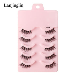 Half Eey Lashes 3/5/10 Pairs New Faux Mink Lashes Natural False