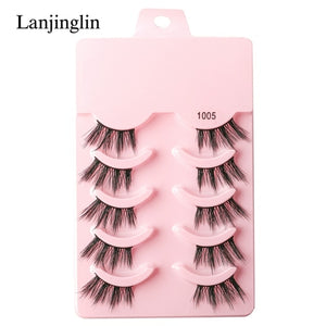 Half Eey Lashes 3/5/10 Pairs New Faux Mink Lashes Natural False