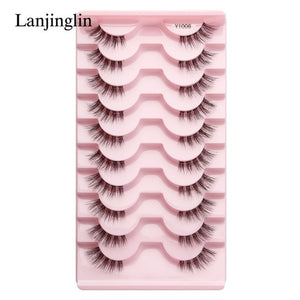 Half Eey Lashes 3/5/10 Pairs New Faux Mink Lashes Natural False