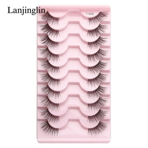 Half Eey Lashes 3/5/10 Pairs New Faux Mink Lashes Natural False