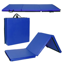 Load image into Gallery viewer, 55&quot;x24&quot;x1.2&quot; Tri-fold Gymnastics Yoga Mat with Hand Buckle
