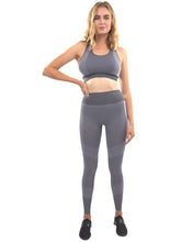 Load image into Gallery viewer, Arleta Seamless Leggings &amp; Sports Bra Set - Grey
