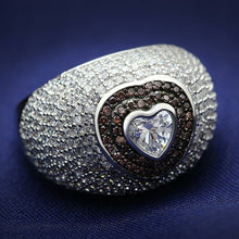 Load image into Gallery viewer, TS022 - Rhodium + Ruthenium 925 Sterling Silver Ring with AAA Grade CZ
