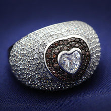 Load image into Gallery viewer, TS022 - Rhodium + Ruthenium 925 Sterling Silver Ring with AAA Grade CZ
