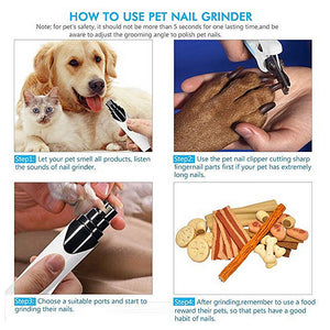 Pet Dog Cat Toe Nail Grinder Electric File Claws Clippers Grooming Trimmer Tool