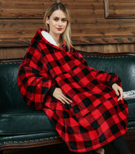 Load image into Gallery viewer, Ovesized Wearable Blanket Hoodie Winter Cute Print Fleece Sleepwaer Warm And Cozy Sofa Homewaer
