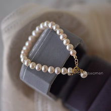 Load image into Gallery viewer, 14K Gold Natural Pearl Bracelet
