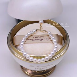 14K Gold Natural Pearl Bracelet