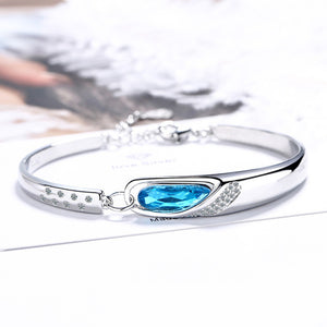 new woman fashion jewelry high quality blue crystal zircon retro simple